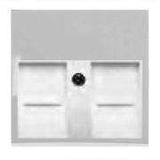 Накладка для 2-х розеток 2хRJ11, 2хRJ45 ABB Basic 55 с полем для надписи цвет белый шале (1800-96)