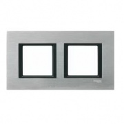 Рамка Unica Class 2 поста серебристый алюминий