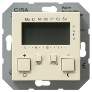 Термостат 230V с таймером и функцией охлаждения System 55 Gira глянцевый крем