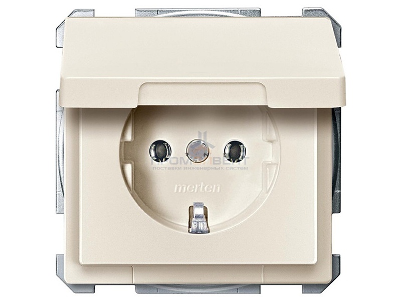 Розетка c/з с крышкой Merten System M Бежевый