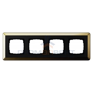 Рамка 4-ая Gira ClassiX Латунь/Черный