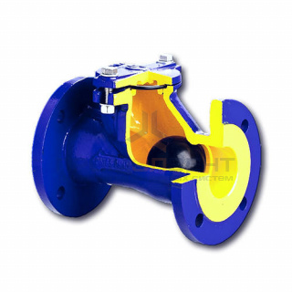 Клапан обратный шаровой Zetkama 400 D - Ду125 (ф/ф, PN16, Tmax 70°C, исполнение №55)