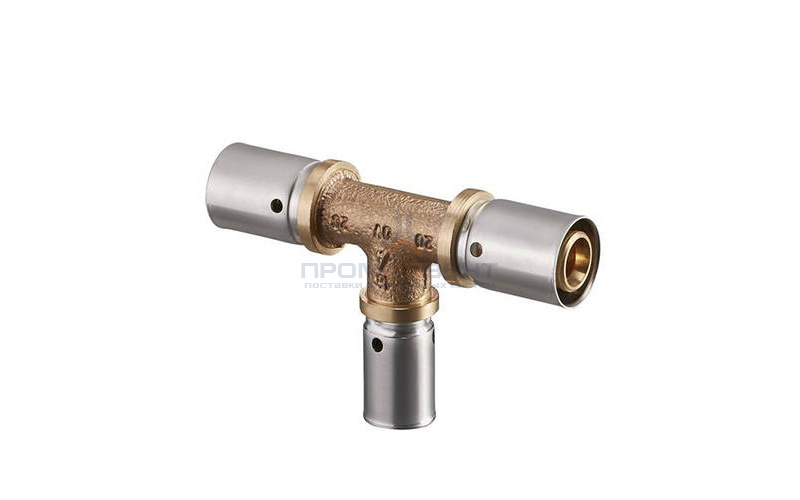 Тройник переходной Oventrop Cofit P - 32x3.0 x 16x2.0 x 32x3.0 (прессовой, бронза)