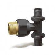 Тройник с переходом на наружную резьбу Varmega Slide-fit - 16 x 1/2" (для труб из сшит.полиэт)