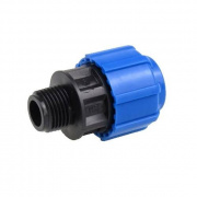 Переход на наружную резьбу Политэк - 40 x 1"1/4 (винтовой, для труб ПНД)