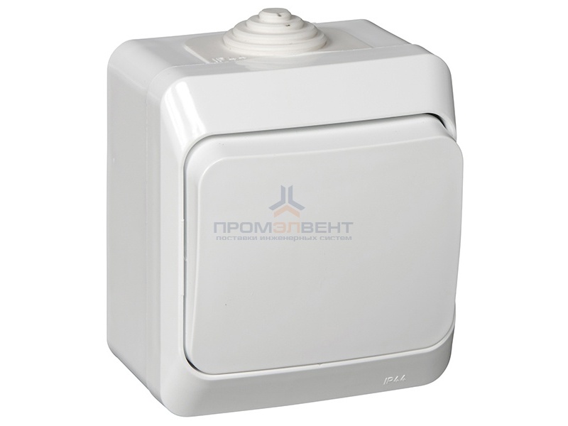 Выключатель одноклавишный Этюд IP44 белый [уп 14шт]