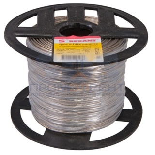 Трос стальной d2.0 мм в ПВХ изоляции, катушка 200 метров