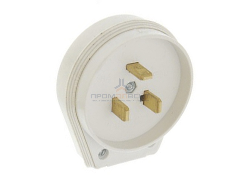 Вилка для плиты 32А 220В с заземлением белая ВПпл10-01-Ст IEK