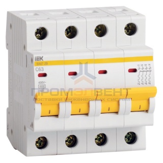Автоматический выключатель ВА47-29 4Р 16А 4,5кА характеристика С ИЭК (автомат)