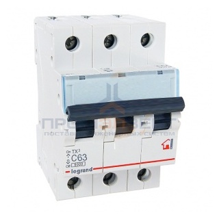 Автоматический выключатель Legrand TX3 C63A 3П 6kA (автомат)