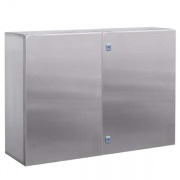 Навесной шкаф CE из нержавеющей стали (AISI 316), двухдверный, 1000 x 1000 x 300мм, с фланцем